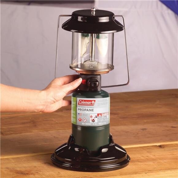 Quick-Pack 810 Lumens 2-Mantle Propane Lantern with Carry Case, Black - Picture 3 of 6